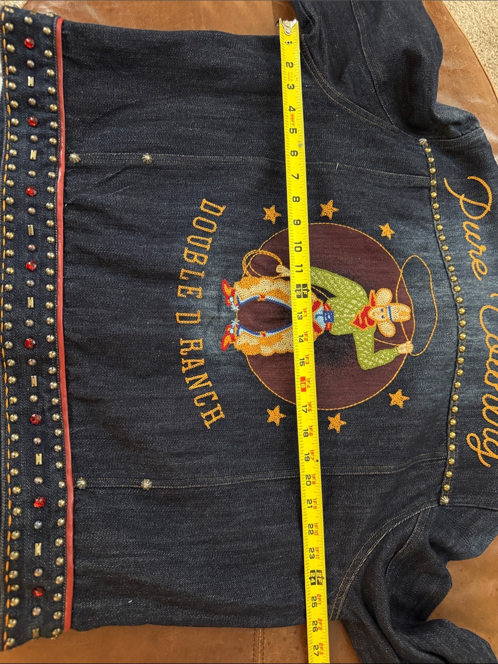 NWT Double D Ranch Dark Blue Embroidered 'Pure Country' Denim Jacket 2X - Picture 10 of 12